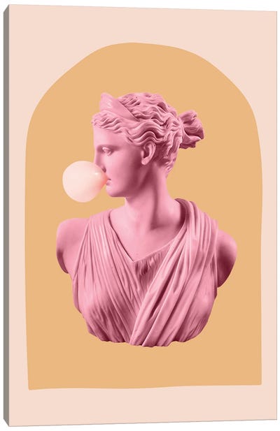 Bubble-Gum Goddess Pink Canvas Art Print - Candy Art