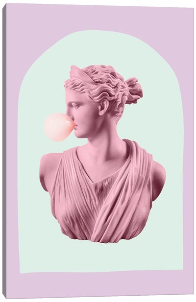 Bubble-Gum Goddess Purple Canvas Art Print - Candy Art