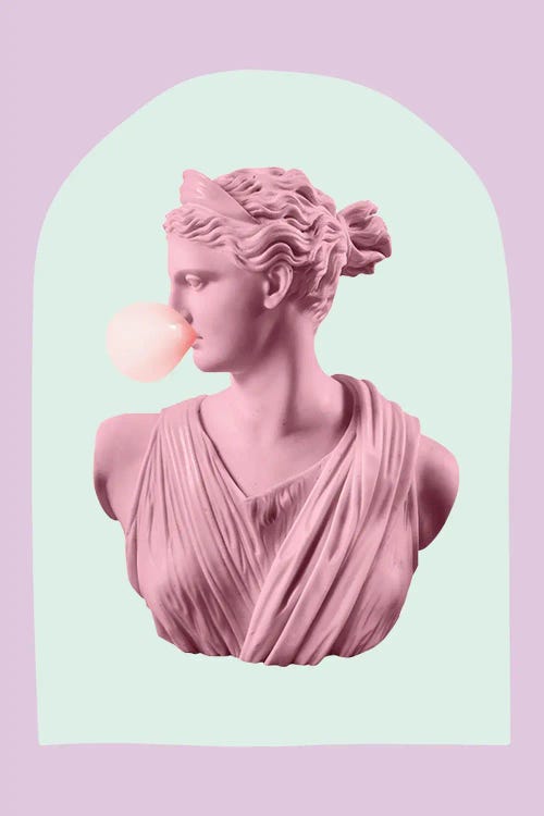 Bubble-Gum Goddess Purple by Grace Digital Art Co wall art