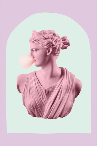 Sculptures & Statues: Bubble-Gum Goddess Purple by Grace Digital Art Co