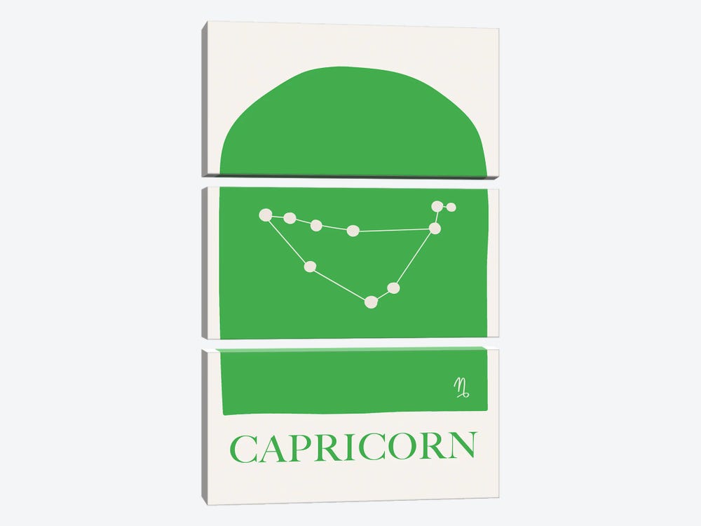 Capricorn Zodiac by Grace Digital Art Co 3-piece Canvas Artwork
