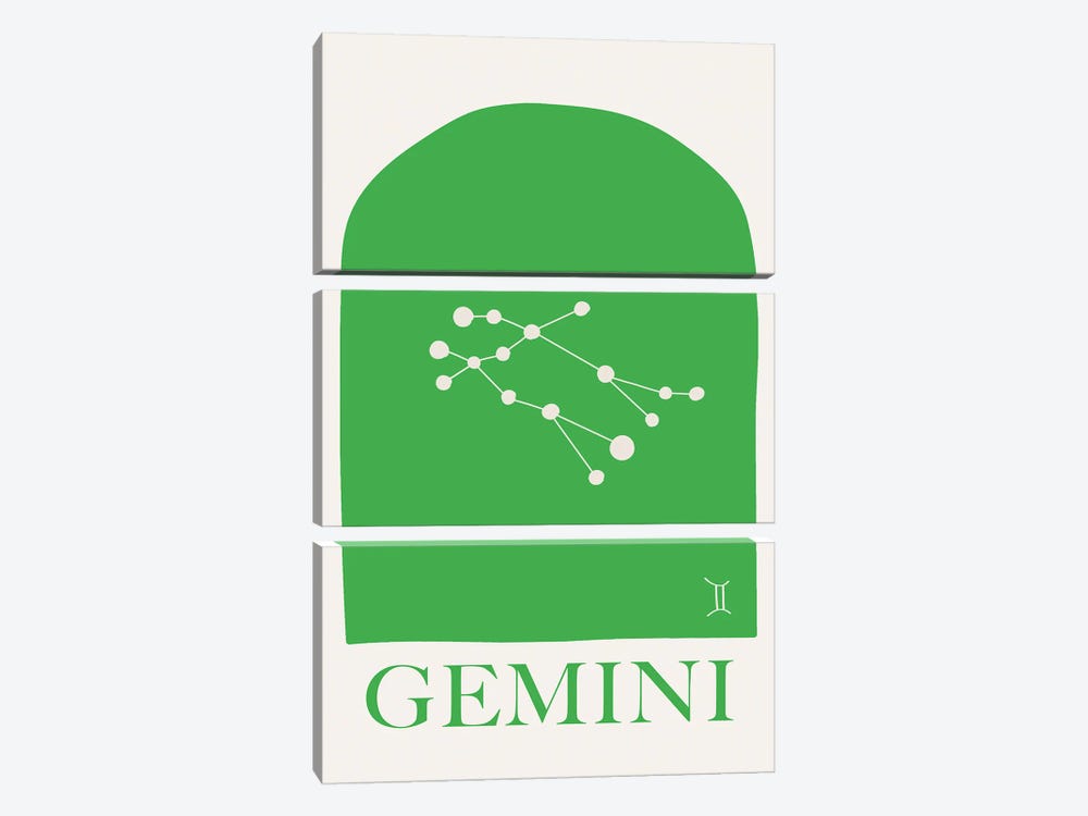 Gemini Zodiac by Grace Digital Art Co 3-piece Canvas Art Print