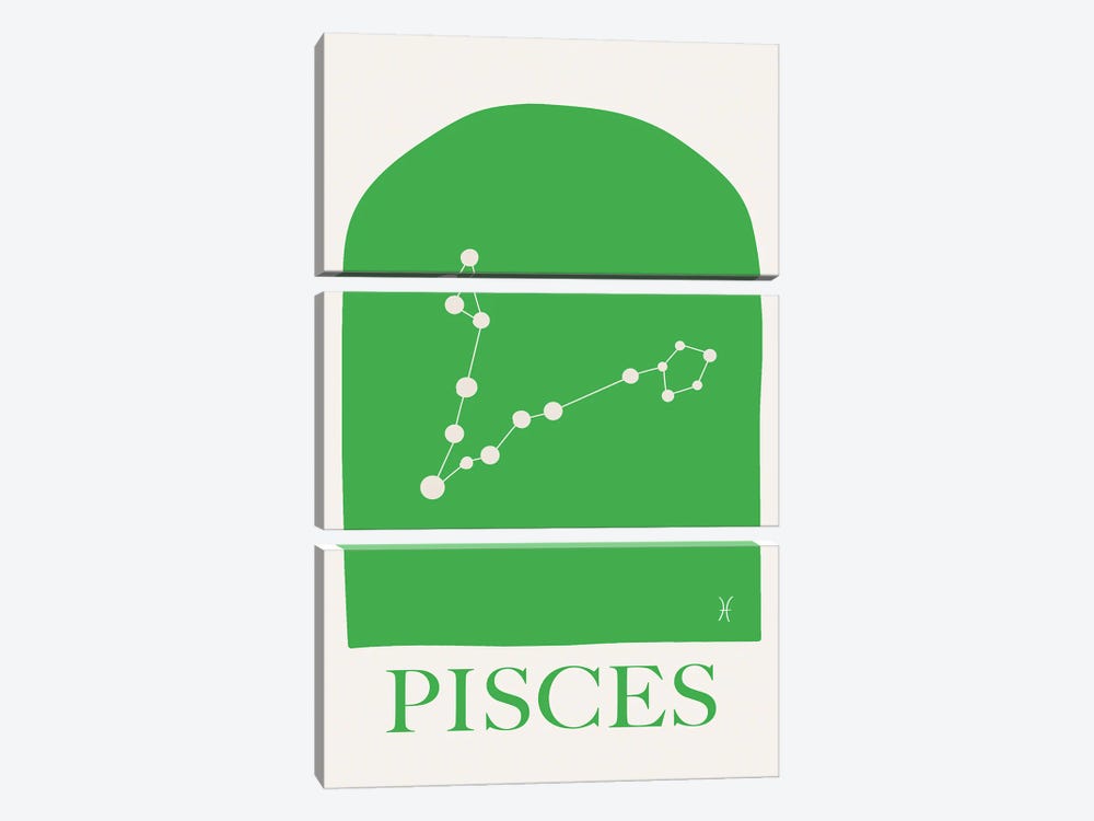 Pisces Zodiac by Grace Digital Art Co 3-piece Canvas Print