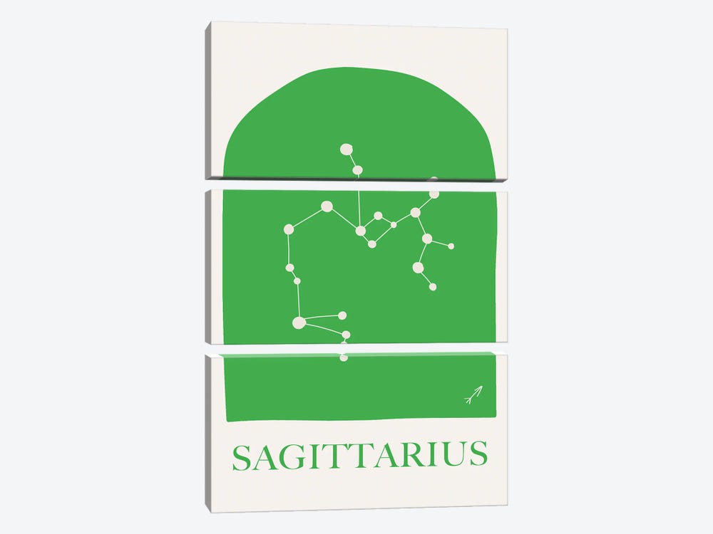 Sagittarius Zodiac by Grace Digital Art Co 3-piece Canvas Art Print
