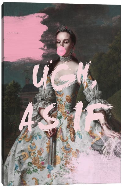 Ugh, As If Pink Altered Art Canvas Art Print - Grace Digital Art Co