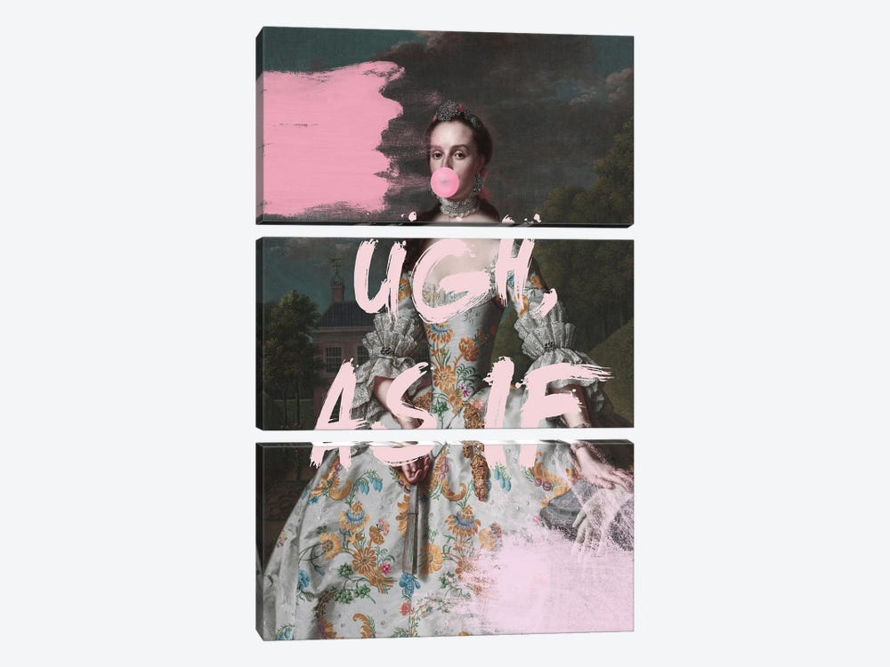 Ugh, As If Pink Altered Art by Grace Digital Art Co 3-piece Canvas Print