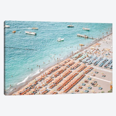 Positano Beach Umbrella's Canvas Print #RAB557} by Grace Digital Art Co Canvas Print