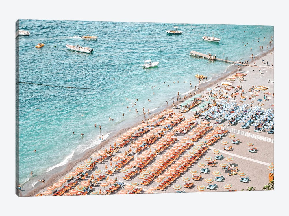 Positano Beach Umbrella's by Grace Digital Art Co 1-piece Canvas Print
