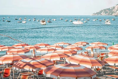 Amalfi Coast Beach Scene by Grace Digital Art Co framed wall art