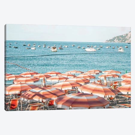 Amalfi Coast Beach Scene Canvas Print #RAB562} by Grace Digital Art Co Canvas Print