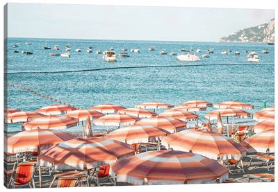 Amalfi Coast Beach Scene Canvas Art Print - Campania Art