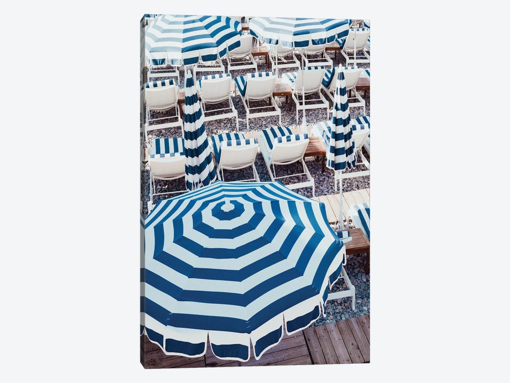 Striped Beach Umbrellas by Grace Digital Art Co 1-piece Canvas Art
