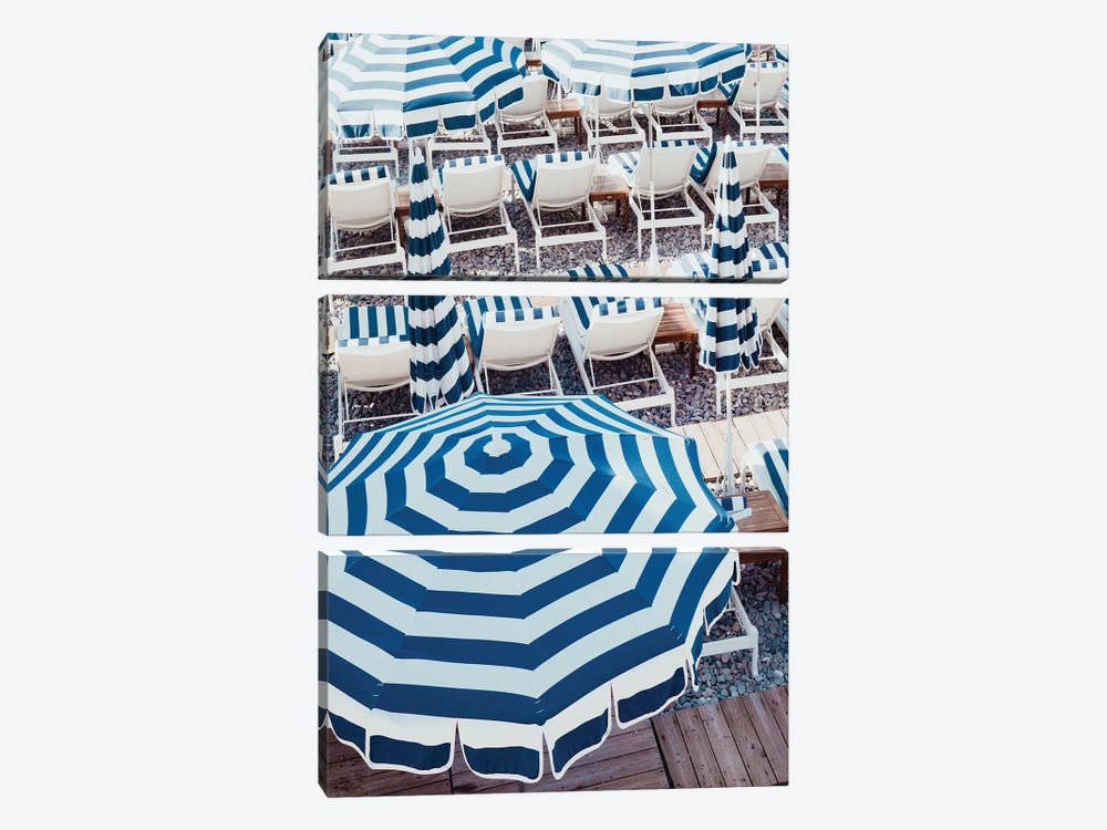 Striped Beach Umbrellas by Grace Digital Art Co 3-piece Canvas Artwork