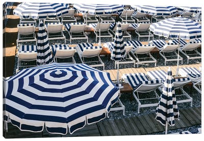 The Riviera Umbrellas Canvas Art Print - Monaco