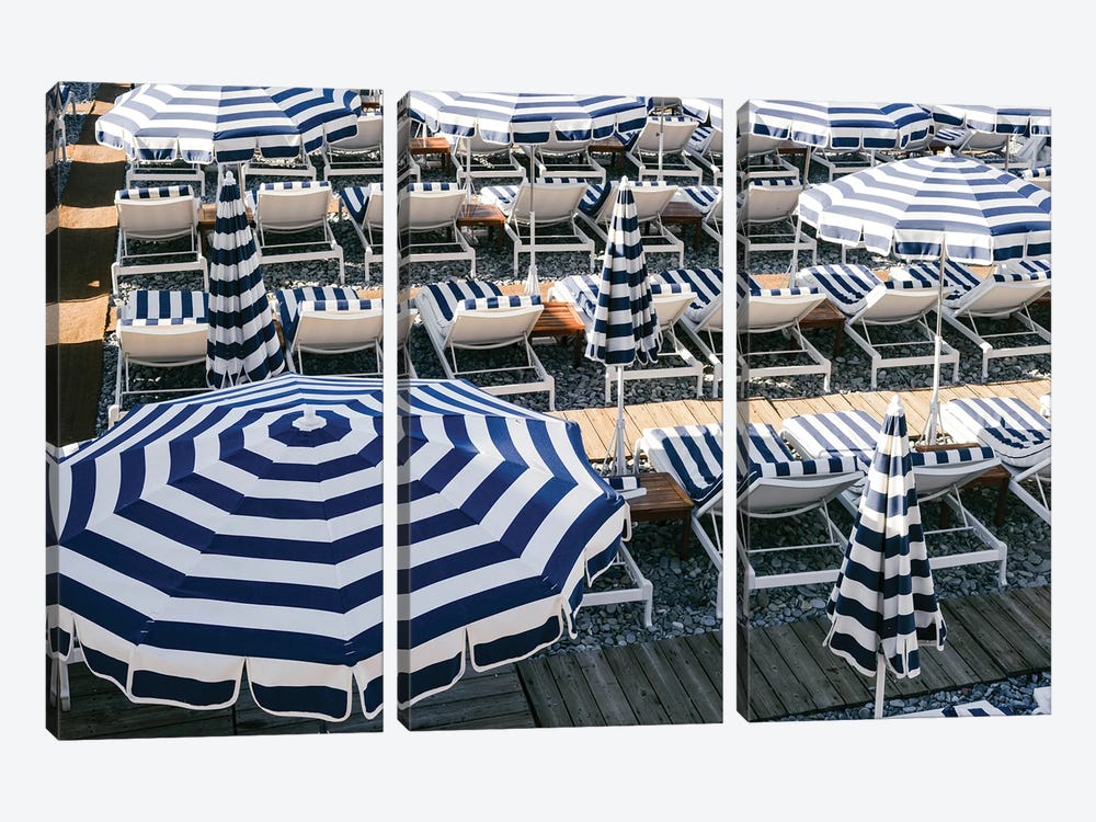 The Riviera Umbrellas by Grace Digital Art Co 3-piece Canvas Print