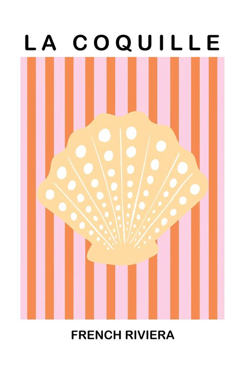 French Riviera Clam Shell by Grace Digital Art Co wall art