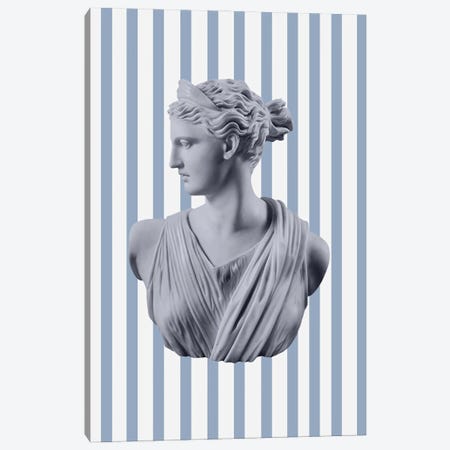 Striped Artemis Goddess Canvas Print #RAB573} by Grace Digital Art Co Canvas Artwork