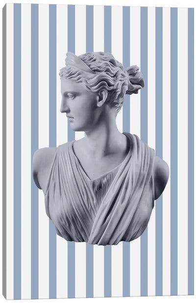 Striped Artemis Goddess Canvas Art Print - Stripe Patterns