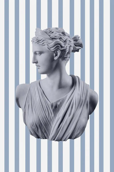 Grace Digital Art Co: Striped Artemis Goddess by Grace Digital Art Co
