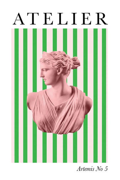 Grace Digital Art Co: Artemis Striped Goddess by Grace Digital Art Co