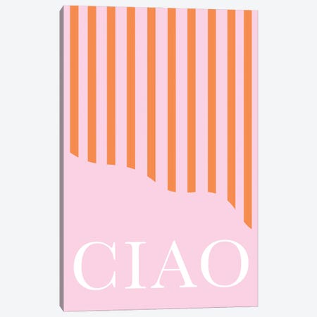 Striped Ciao Canvas Print #RAB577} by Grace Digital Art Co Canvas Art Print