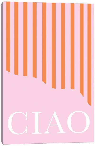 Striped Ciao Canvas Art Print - Dopamine Decor