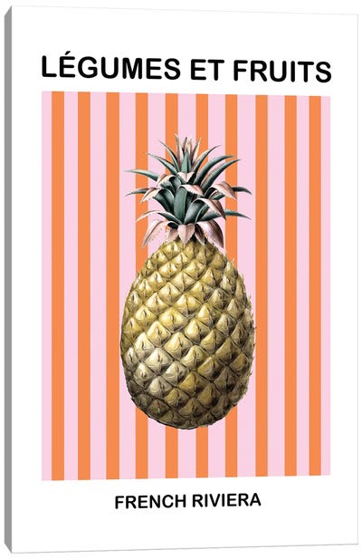 Riviera Pineapple Canvas Art Print - Pineapple Art