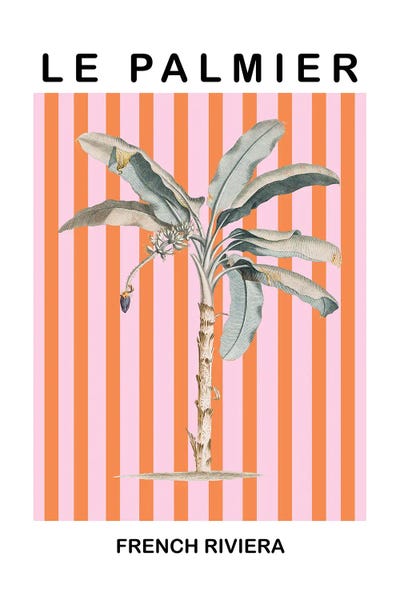 Stripes: Pink And Orange Palm Tree by Grace Digital Art Co
