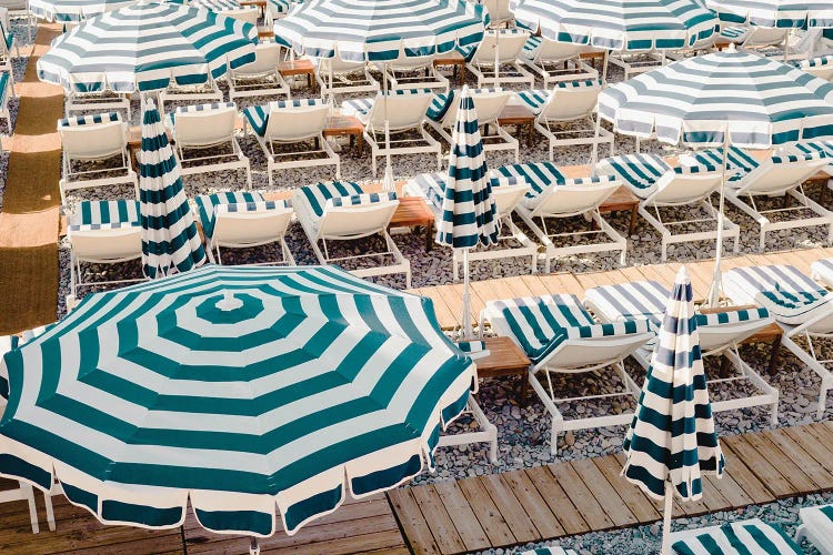 Striped Beach Umbrellas III by Grace Digital Art Co wall art