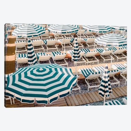 Striped Beach Umbrellas III Canvas Print #RAB583} by Grace Digital Art Co Canvas Art Print