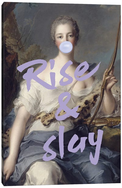 Digital Lavender Rise And Slay Canvas Art Print - Crude Humor Art