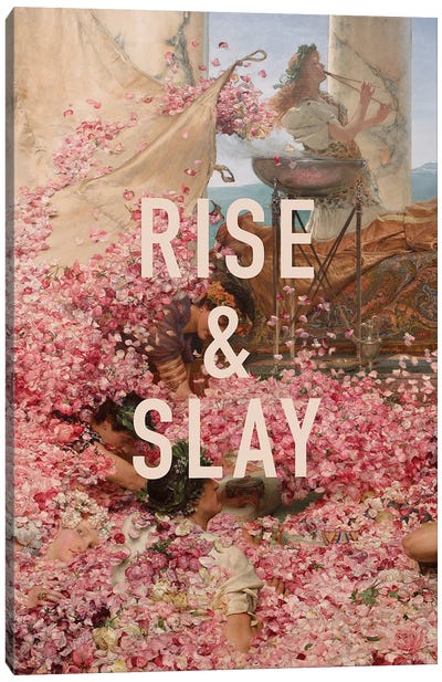 Rise And Slay Roses Canvas Art Print - Grace Digital Art Co