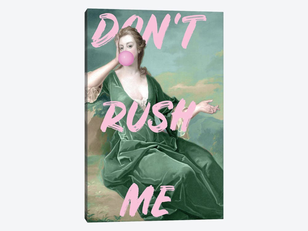 Don't Rush Me Bubble-Gum Pink And Green by Grace Digital Art Co 1-piece Art Print