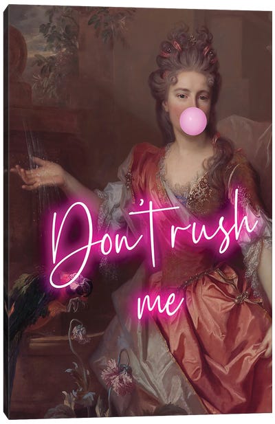 Don't Rush Me Neon Pink Canvas Art Print - Grace Digital Art Co