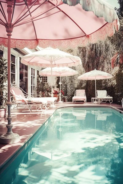 Umbrellas: Glam Swimming Pool by Grace Digital Art Co