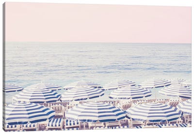 Pink Riviera Sunset Canvas Art Print - Beach Vibes