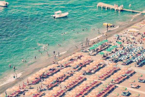 Grace Digital Art Co: Positano Beach by Grace Digital Art Co