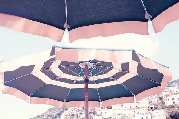 Grace Digital Art Co: Positano Pink Umbrella by Grace Digital Art Co