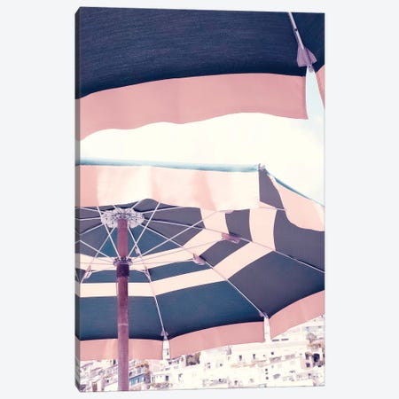 Positano Pink Umbrella II Canvas Print #RAB63} by Grace Digital Art Co Canvas Art