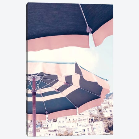 Positano Umbrella Pink Canvas Print #RAB64} by Grace Digital Art Co Art Print