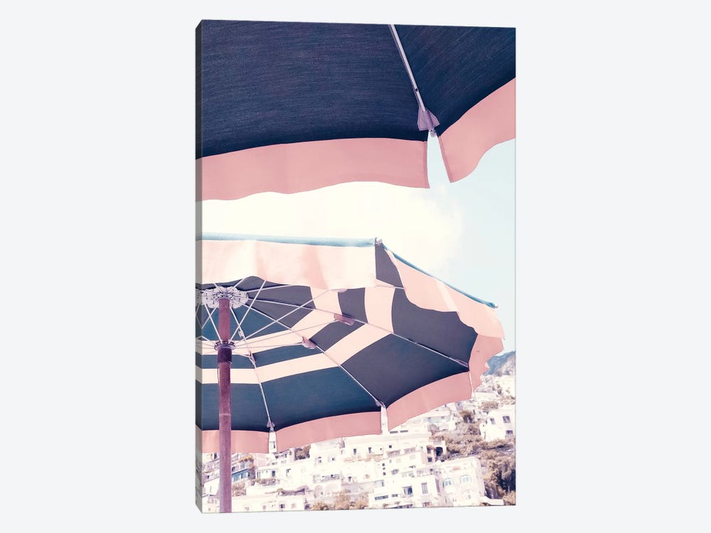 Positano Umbrella Pink by Grace Digital Art Co 1-piece Canvas Artwork