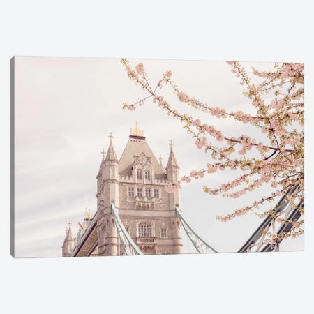 Tower Bridge Blooms Canvas Print #RAB73} by Grace Digital Art Co Art Print