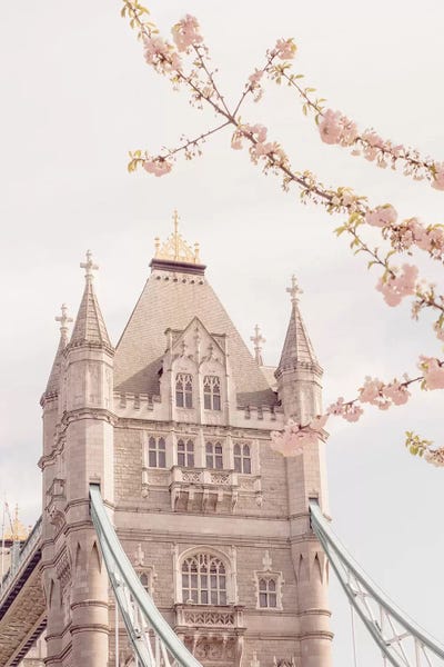Grace Digital Art Co: Tower Bridge Floral II by Grace Digital Art Co