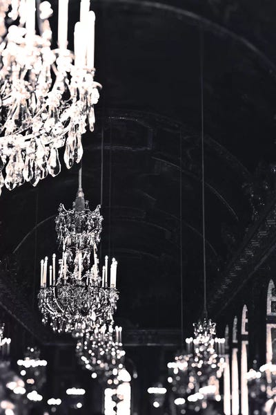 Grace Digital Art Co: Chandelier Black Silver by Grace Digital Art Co