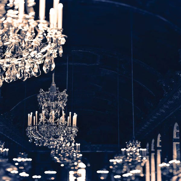 Chandeliers: Chandelier Blue Jean by Grace Digital Art Co