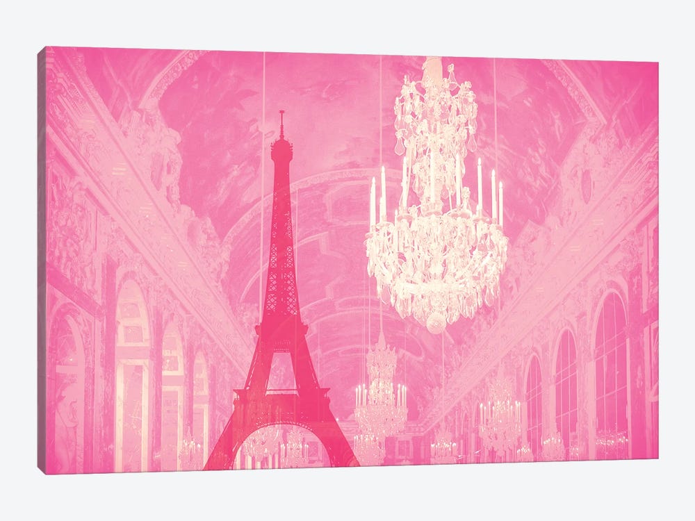 Chandelier Eiffel Tower Rose by Grace Digital Art Co 1-piece Art Print