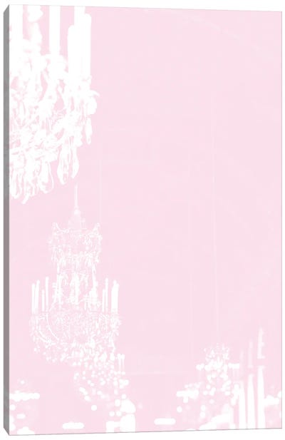 Chandelier Pastel Pink Canvas Art Print - Glam Bedroom Art