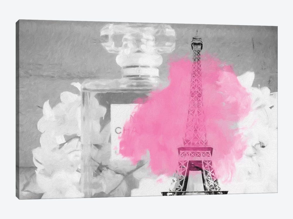 Paris Perfume Pink Splatter by Grace Digital Art Co 1-piece Canvas Wall Art