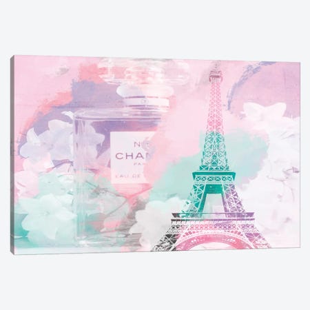 Perfume Pink Green Canvas Print #RAB89} by Ruby and B Canvas Artwork