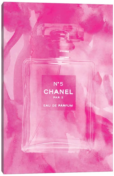 Pink Perfume Canvas Art Print - Chanel Art